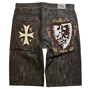 Russo Underground Denim Black Jean Shorts. Men's Size: Waist 38x15 Inseam. NWOT.